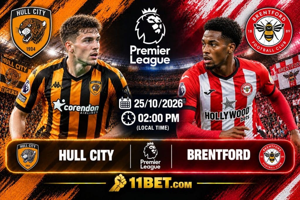 11BET Nhận định bóng đá Hull City vs Brentford diễn ra vào lúc 21h00 ngày 25/10/2026